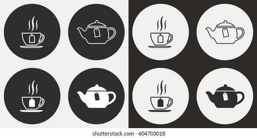 Coffee cup vector icons set. Illustration isolated for graphic and web design.