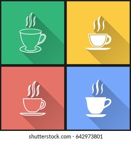 Coffee cup vector icons set. Illustration isolated for graphic and web design.