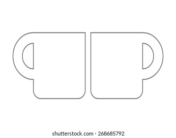 Coffee cup vector icon,Silhouette cup with a hot drink.