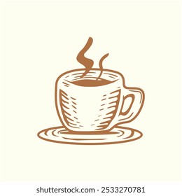 Uma ilustração vetorial de xícara de café