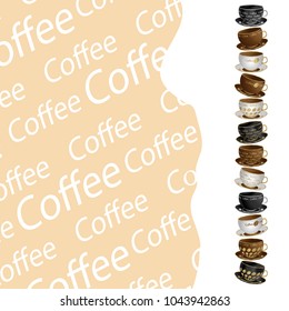 coffee cup, vector illustration, banner, set