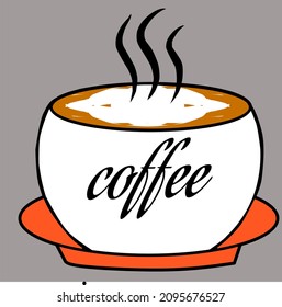 coffee cup vector for illustration, children's book, logo, and shirt screen printing