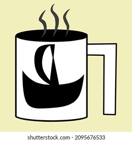 coffee cup vector for illustration, children's book, logo, and shirt screen printing