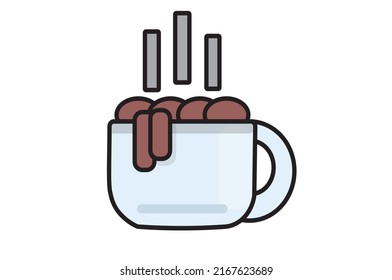 tarjeta de cartel de diseño de ilustración vectorial de taza de café para cafeteria