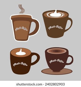 Coffee cup vector illustration, Coffee cup vector design logo template