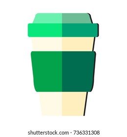 Coffee Cup vector illustration. Doodle. Design, print, logo, symbol, decor, textile, paper.
