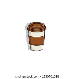 Coffee Cup vector Illustration. Flat Illustration of coffee cup vector for sticker, web and graphic design