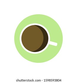 Coffee cup vector illustration, Flat coffee icon.