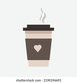 Coffee cup vector illustration, coffee cup flat icon