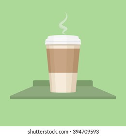 Coffee cup vector illustration in flat style.