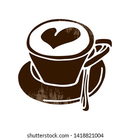 Coffee cup vector illustration. Hot drink concept. Design element for  greeting cards, quotes, posters, covers of notebooks, sketchbooks and more. 