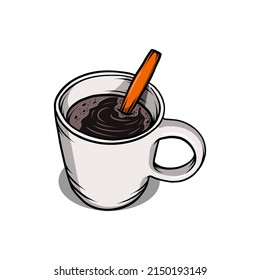 Coffee cup vector illustration. Coffee icon. Coffee cup logo. Hand-drawn style