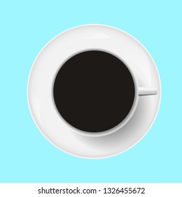  coffee cup vector illustration isolated on soft blue background.