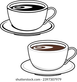Coffee cup vector illustration. Coffee cup line art