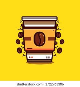 Ilustración vectorial de la taza de café - vector del logotipo del café
