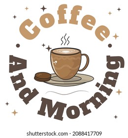 Coffee cup vector illustration logo with dummy text. Coffee and restaurant logo concept.