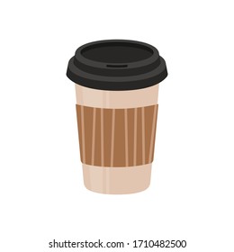 Coffee Cup Vector Illustration On White Background. 
Flat Design Style. Modern Style Illustration. EPS10 Editable.