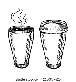 Coffee cup vector illustration on white background