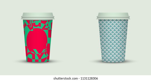 Coffee cup vector illustration set