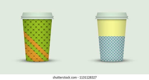 Coffee cup vector illustration set