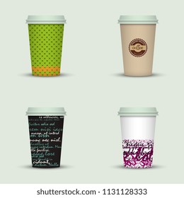 Coffee cup vector illustration set