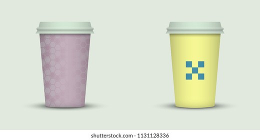 Coffee cup vector illustration set