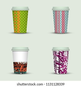 Coffee cup vector illustration set