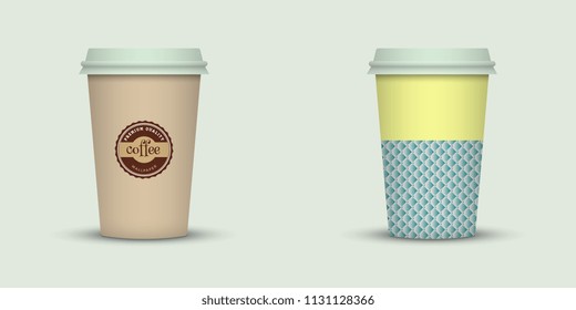 Coffee cup vector illustration set