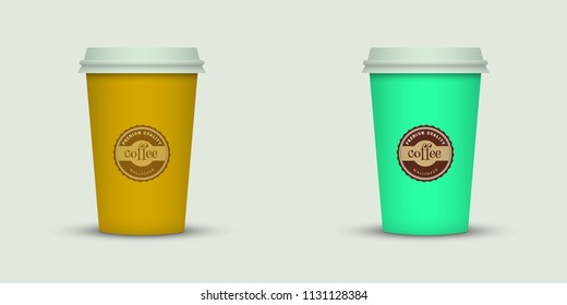 Coffee cup vector illustration set