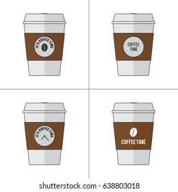 Coffee cup vector illustration set. Isolated background available.