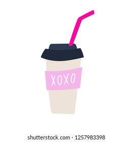 Coffee cup. Vector illustration for Valentine's Day.