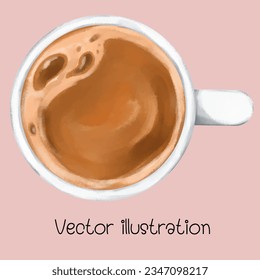 Coffee cup vector illustration Watercolor.