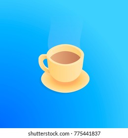 Coffee Cup Vector Isometric Icon
