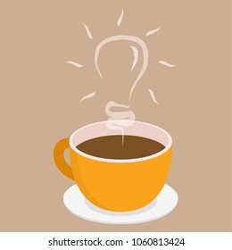Coffee cup vector and lamp idea vector. wallpaper. background.