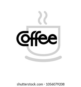 Coffee cup. Vector lettering. Eps8 RGB Global color