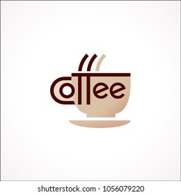 Coffee cup. Vector lettering. Eps8 RGB Global color