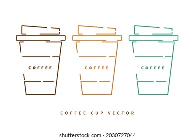 COFFEE CUP VECTOR, LINE ART, LABEL, CUP