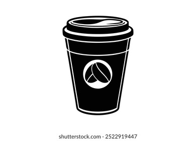 Coffee cup vector line art silhouette illustration