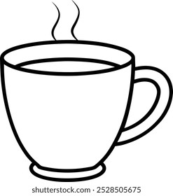 Coffee cup vector line art image with white background