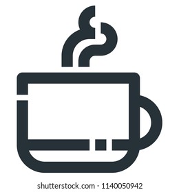 Coffee Cup Vector Line Icon 32x32 Pixel Perfect. Editable 2 Pixel Stroke Weight. Medical Health Icon for Website Mobile App Presentation