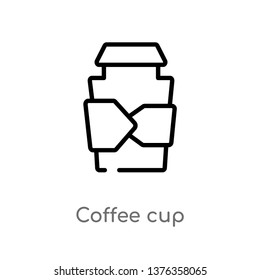 coffee cup vector line icon. Simple element illustration. coffee cup outline icon from brazilia concept. Can be used for web and mobile
