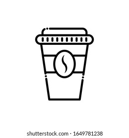 Coffee Cup Vector Line Icon. illustration Style EPS 10 File