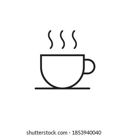 Coffee cup vector line icon