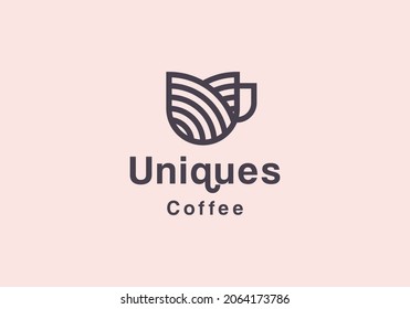 Coffee cup vector line icon. Barista equipment linear logo. Outline symbol for cafe, bar, shop
