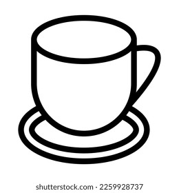 Diseño de iconos de la línea del vector de la copa de café