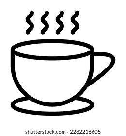 Coffee Cup Vector Line Icon Design