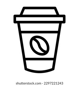 Coffee Cup Vector Line Icon Design