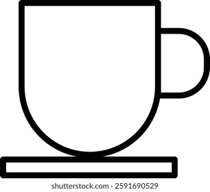 Coffee Cup Vector Line Icon Design