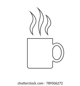 coffee cup vector line illustration on white background