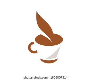 Coffee cup vector logo cafe icon 